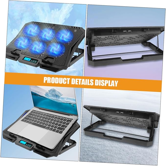 Laptop Stand Cooling Fan Laptop Cooler Holder for Ergonomic Use Office Sturdy Design to Reduce Neck Strain and Comfort