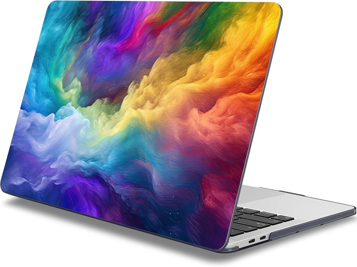 Mektron for MacBook Pro 13-inch Case 2022 2021 2020 Release A2338 M2 M1 A2289 A2251, Printed Plastic Hard Shell Cover for New MacBook Pro 13.3-inch Touch Bar Fits Touch ID，Rainbow Cosmic