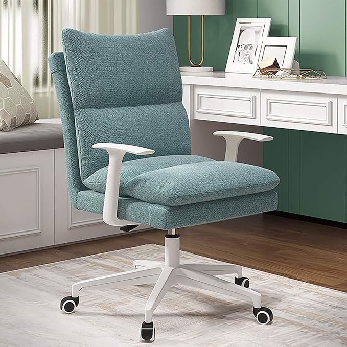 Office Chair Gaming Chair Computer Chair Ergonomic Computer Chair with Soft Removable Seat and Comfortable BackrestUpholstered Gaming Chair with Height Adjustable ArmrestFabric H