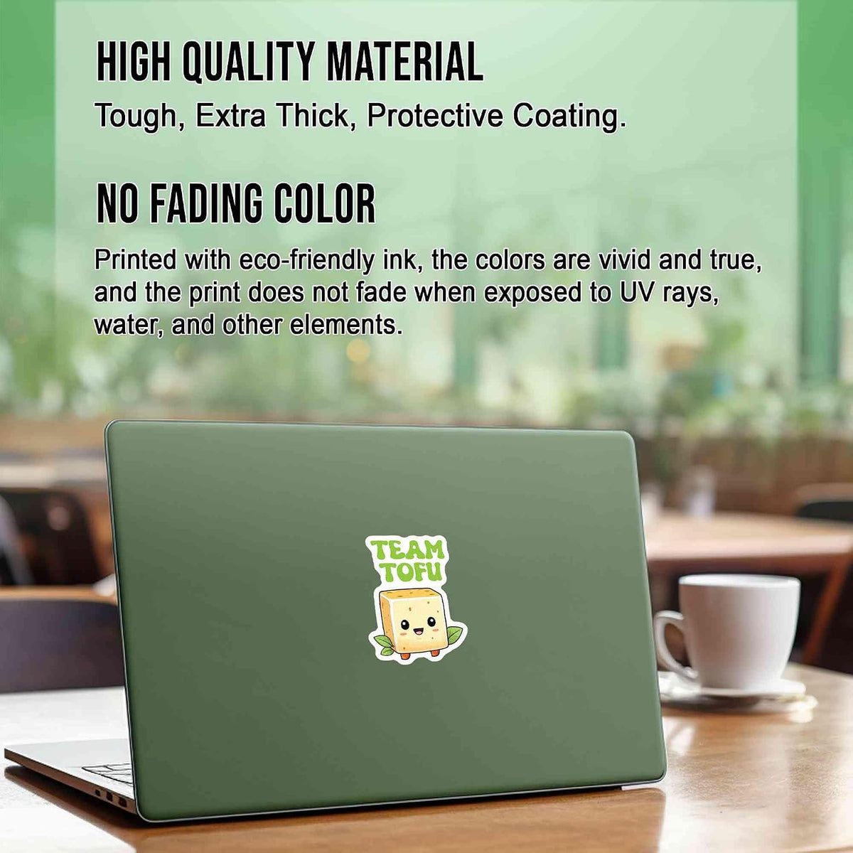 5" Vegan Stickers Veganer Decals Team Tofu Vinyl Stickers, Weather-Resistant Sticker for Water Bottles Laptop Window