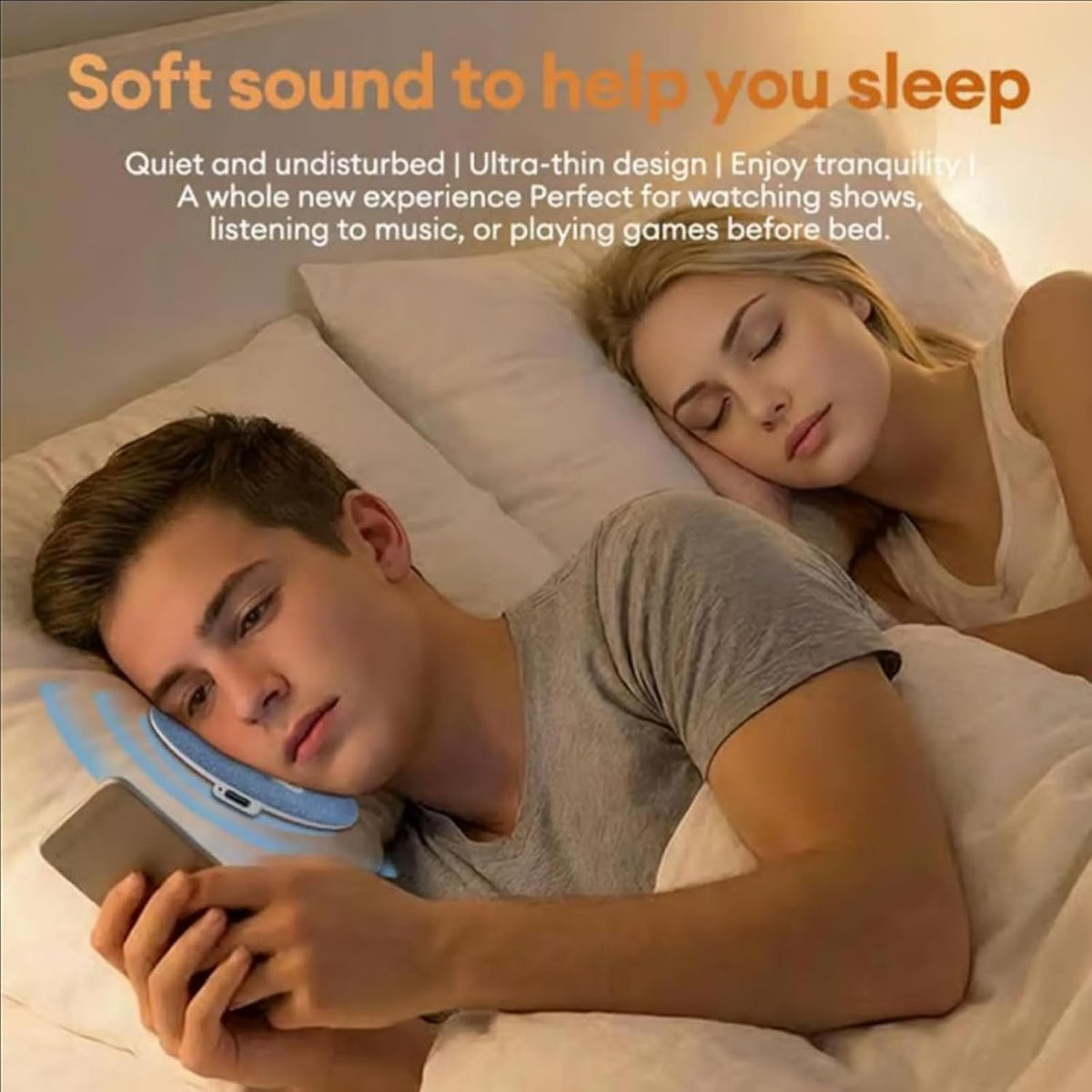 Generic Immersive Aid(1pcs) Pillow Speakers for Sleeping, Under Pillow Speaker Bluetooth, Sleep Speaker Under Pillow
