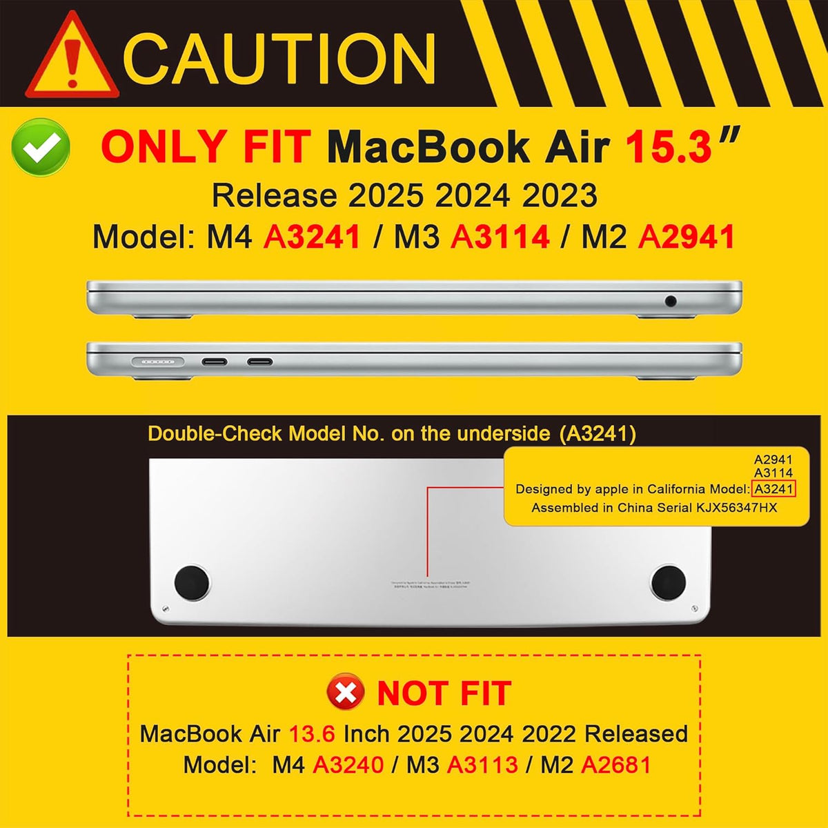 MEEgoodo for M4/M3/M2 MacBook Air 15.3 inch Case 2025 2024 2023, Case Fit Model (A3241/A3114/A2941) for MacBook Air 15 inch, Laptop Hard Shell with Keyboard Cover, Ribbons Bow