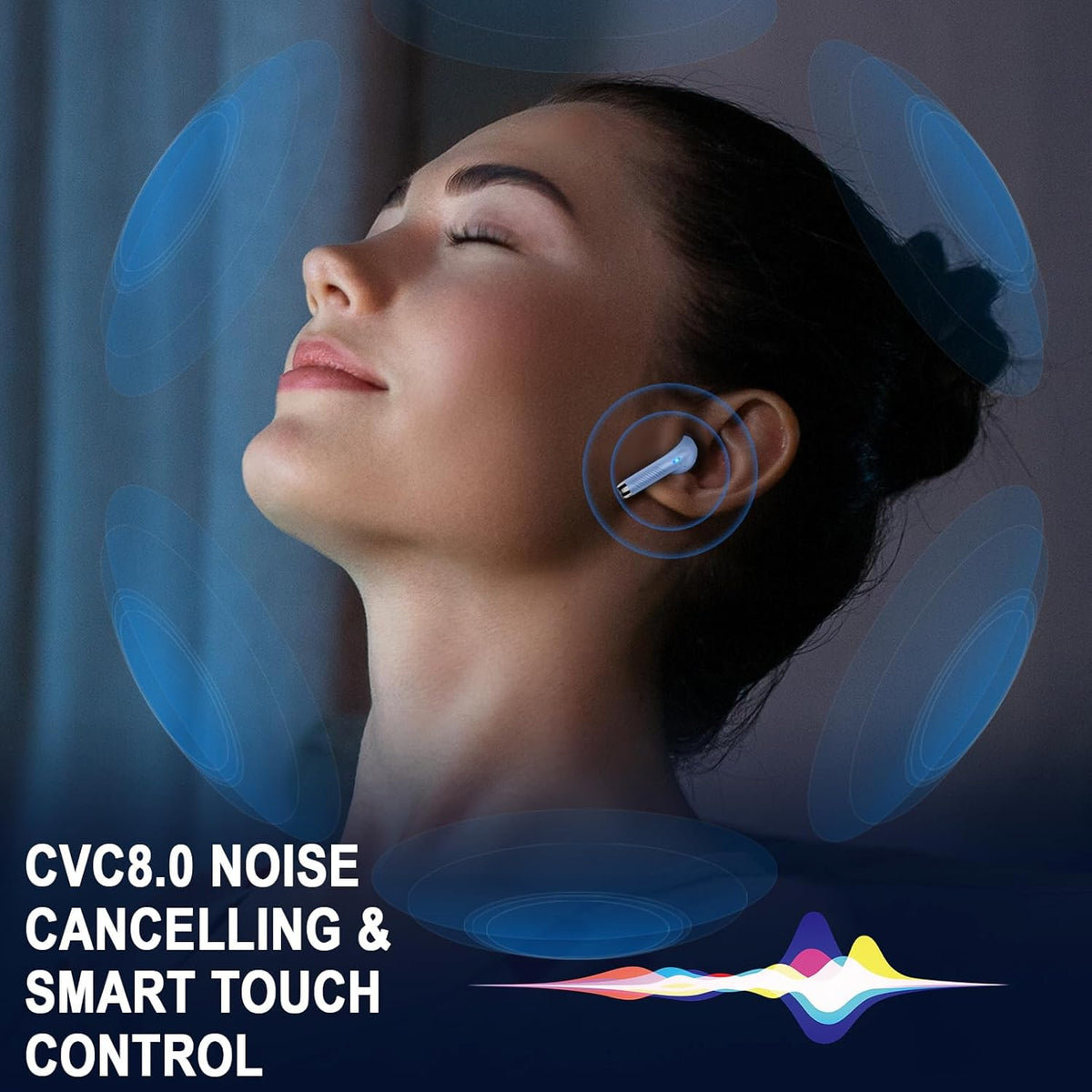 Wireless Earbuds, Bluetooth Ear Buds LED Power Display Headphones Bass Stereo, Bluetooth Earbuds in-Ear Noise Cancelling Mic, 40H Playback Mini Case IP7 Waterproof Sports Earphones for Android iOS