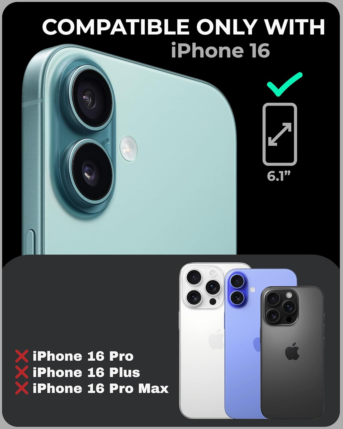 TORU CX Slim for iPhone 16 Case Wallet | Protective Shockproof Heavy Duty Cover with Hidden Card Holder & Card Slot | Mirror & Wrist Strap Included - Purple