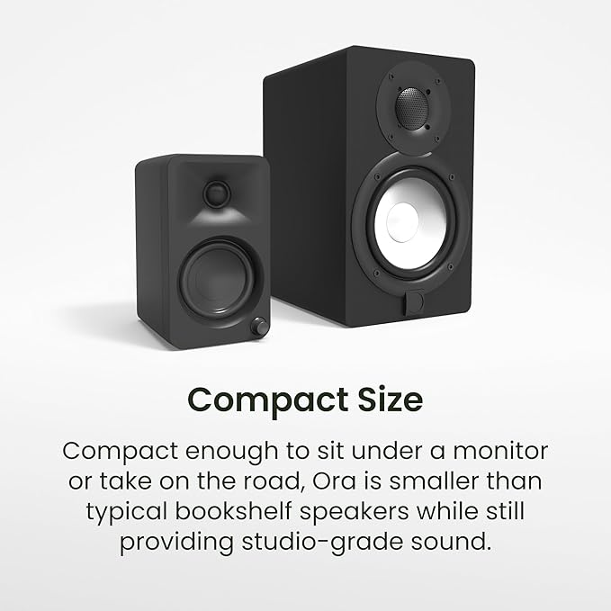 Kanto ORAML 100W Powered Reference Desktop Computer Speakers with Bluetooth 5.0 and USB-C Input | Bi-Amplified | 100 Hz Automatic Crossover | Reference Quality Sound | Pair | Purple