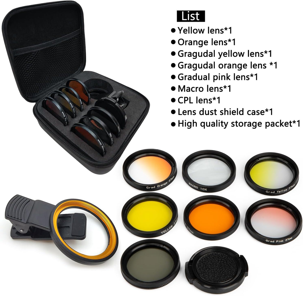 Reef Coral Lens Phone Kits for Phone 7 Lenses Kit 1 Dust Shield Case 2 Lens Clips