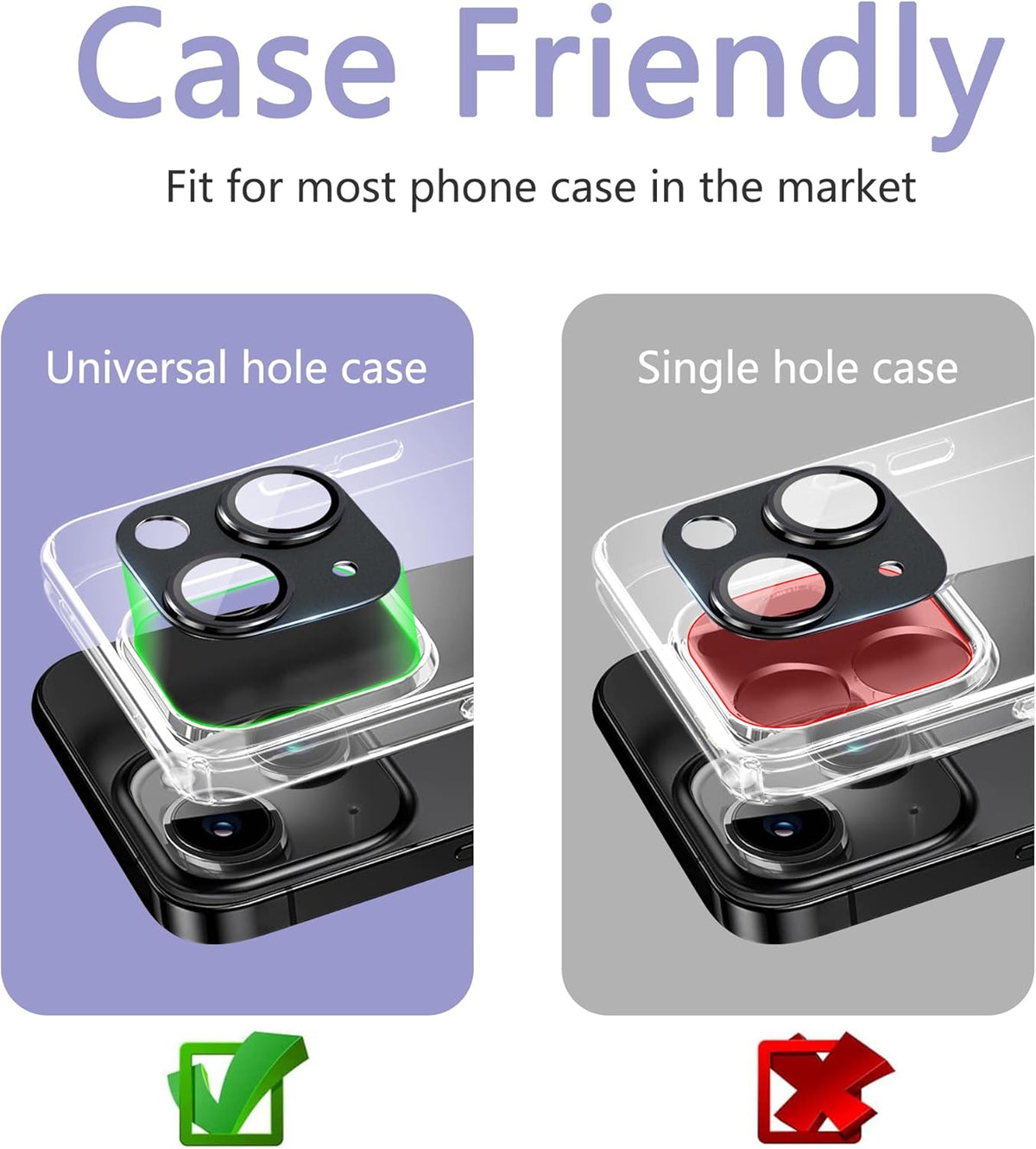 2 Pack Camera Lens Protector for iPhone 15 / iPhone 15 Plus,[Not Easy to Breakn ] AR Tempered Glass Strong Adsorption Metal Camera Cover Screen-Light Green