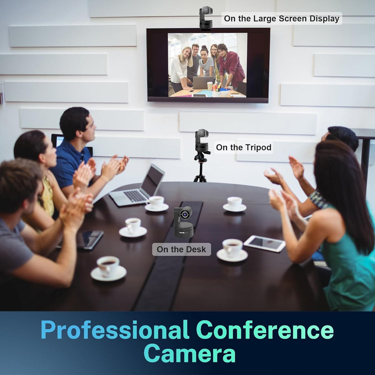 USB C Webcam PTZ Webcam, 4K Streaming Web Camera with Folded Bracket, 3X Digital Zoom with Remote Control, One Click Mute for Privacy Protection, Works with Zoom,OBS,TikTok,YouTube,etc