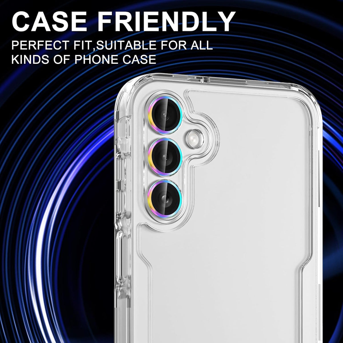 for Samsung Galaxy A16 Camera Lens Protector, Individual Metal Ring Tempered Glass Lens Cover, [Strong Adsorption] Scratch Resistant Ultra-Thin HD Clear Lens Cover, 1 Set-Colorful