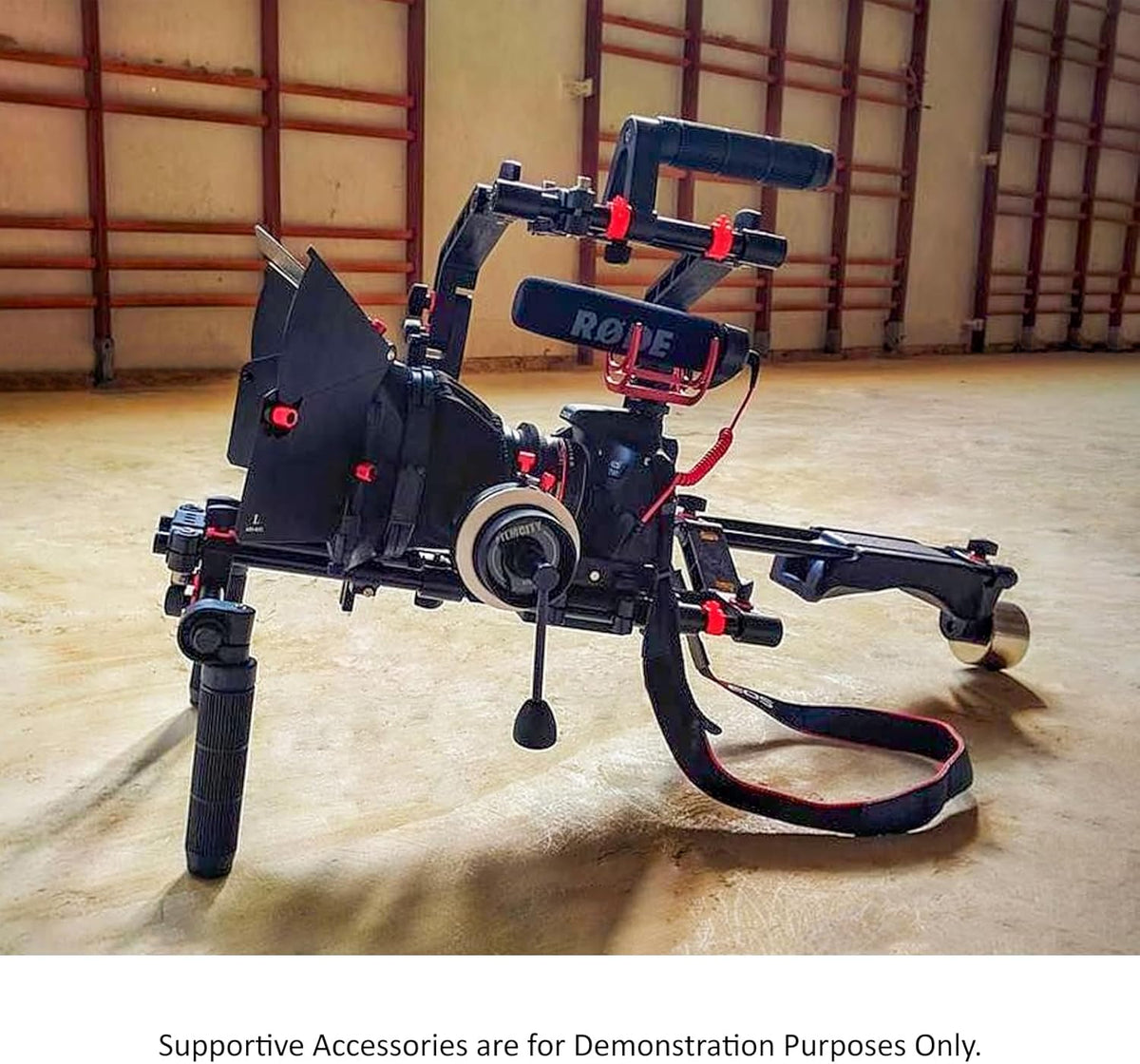 Shoulder Rig Kit w Matte Box & Follow Focus for DSLR Cameras. Ergonomic & Stable, 6” to 9” Convertible Size. Adjustable Handles, ¼” Threads. Comfy Shoulder Pad, Quick Release Plate (FC-03)