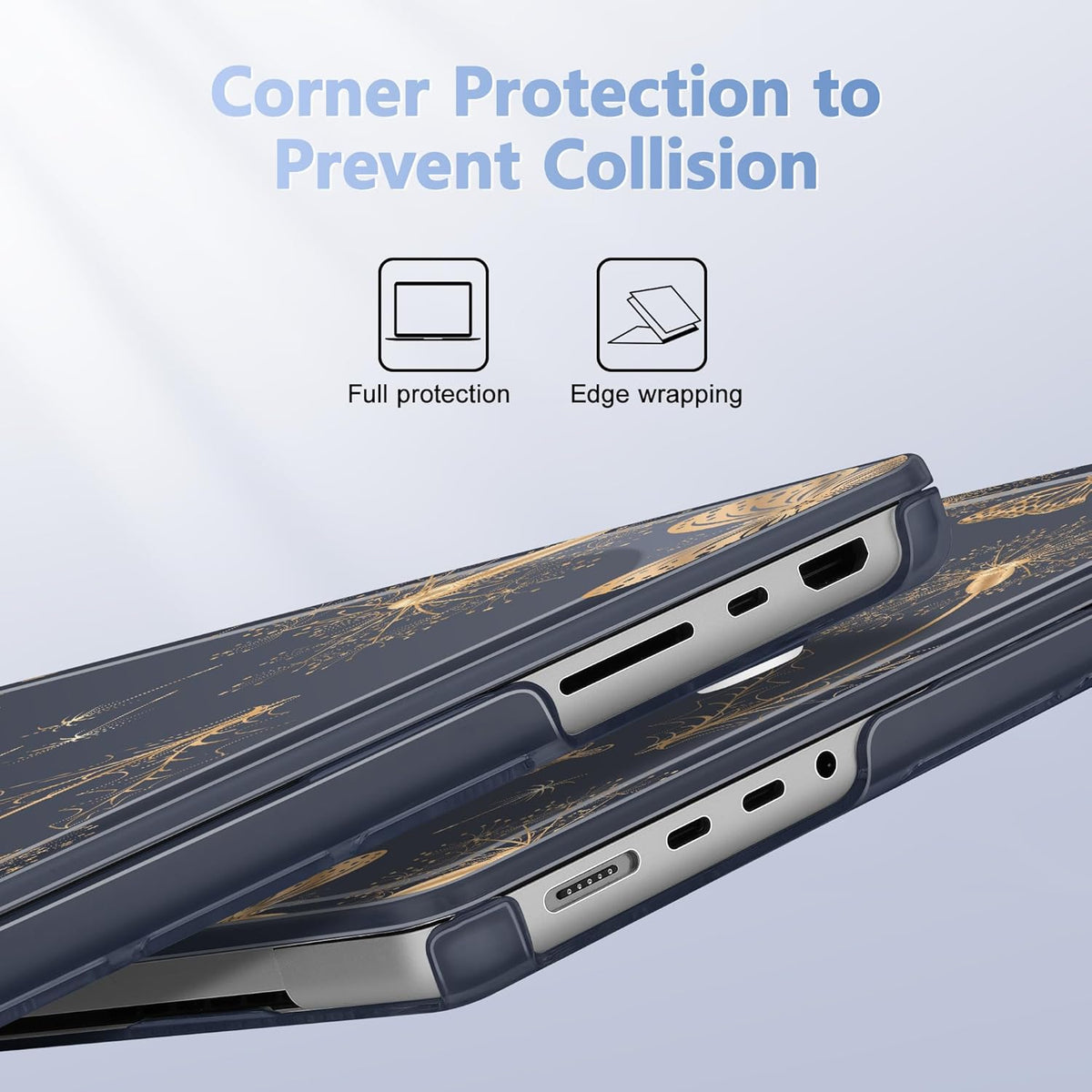 for MacBook Pro 16 inch Case 2021 2022 2023 2024 Release A3186 A3403 M4 A2991 M3 A2780 M2 A2485 M1 Pro/Max, Hard Shell Case with Screen Protector & Keyboard Cover, Butterflies