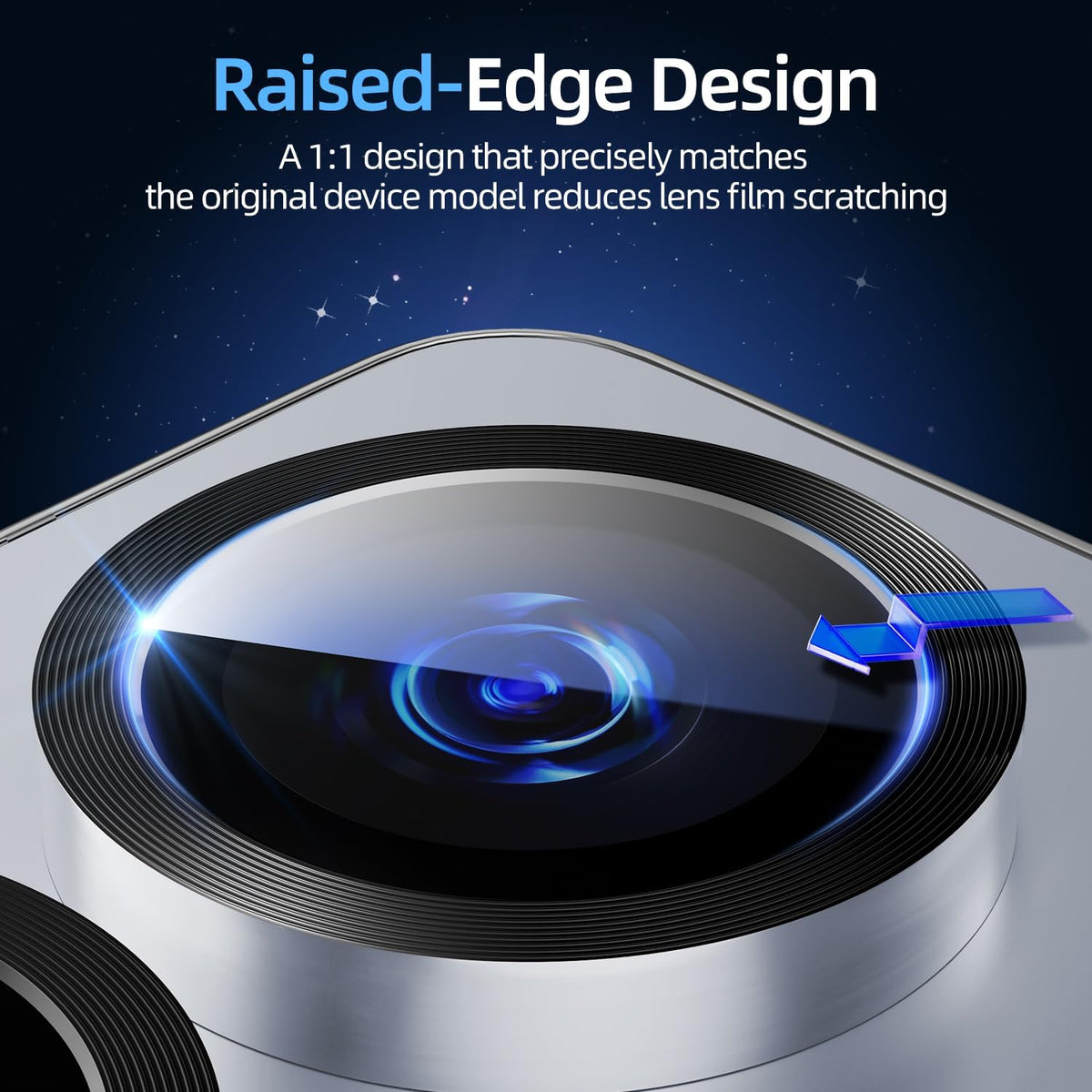 X-it Camera Lens Protector for Samsung S25, 9H Tempered Glass, Independent Metal Aluminum Edge Original Protection Design, Suitable for Phone Case, Anti-scratch, Anti-reflective,Blue