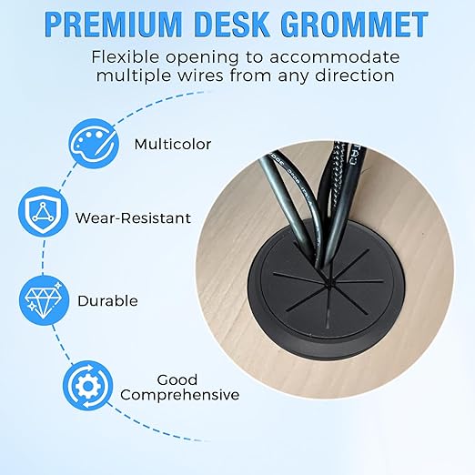BOPOREAE 4 Pcs Desk Grommet 2-1/16" (53mm), Desk Hole Cover for Cables