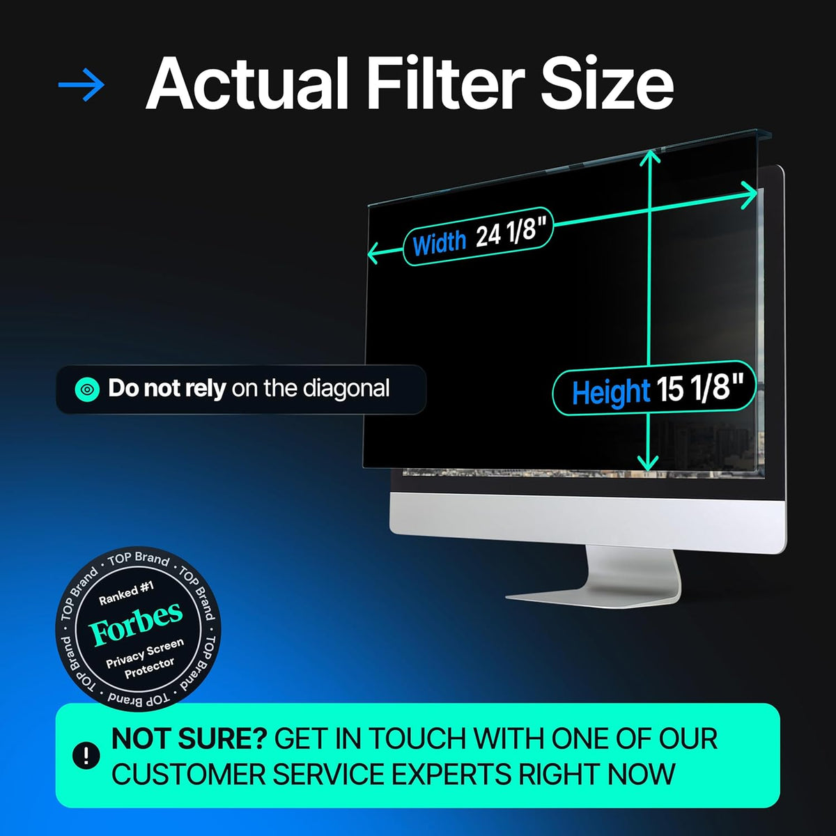 Acrylic 27 Inch Computer Privacy Screen Filter Compatible with 27 inch iMac (2012-2020) - 24.1" x 15.1" (612 x 384mm) - Monitor Frame Hanging Type