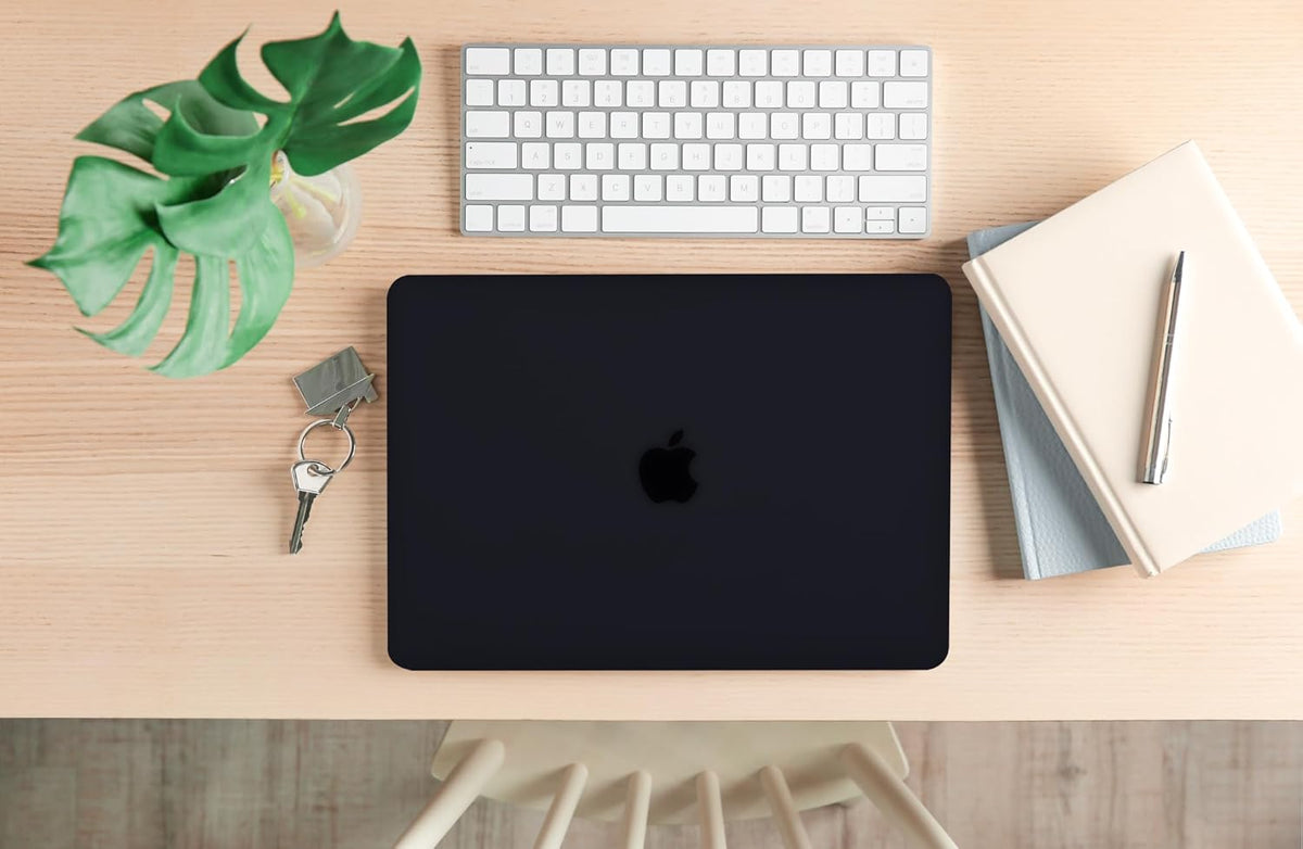 Matt Black Case for MacBook Pro 13 inch M2 M1 A2338 A2289 A2251 A2159 A1989 A1706 2023-2016 Release with Touch ID, 6 in 1 Plastic Hard Shell&Keyboard Cover&Screen Protector&Webcam Cover