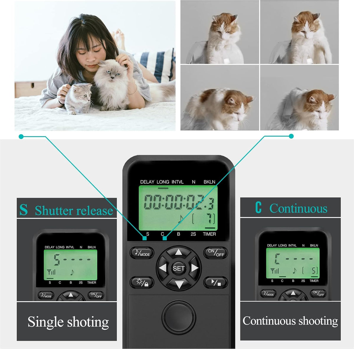 Wireless Shutter Camera Remote Intervalometer Timer Compatible with Nikon D3, D4, D4s, D5, D6, D800, D850, D810, D700, D500, D300, D200, F6, F100, F5, F90, N90s, D1X, D2H; Replaces Nikon MC-30A