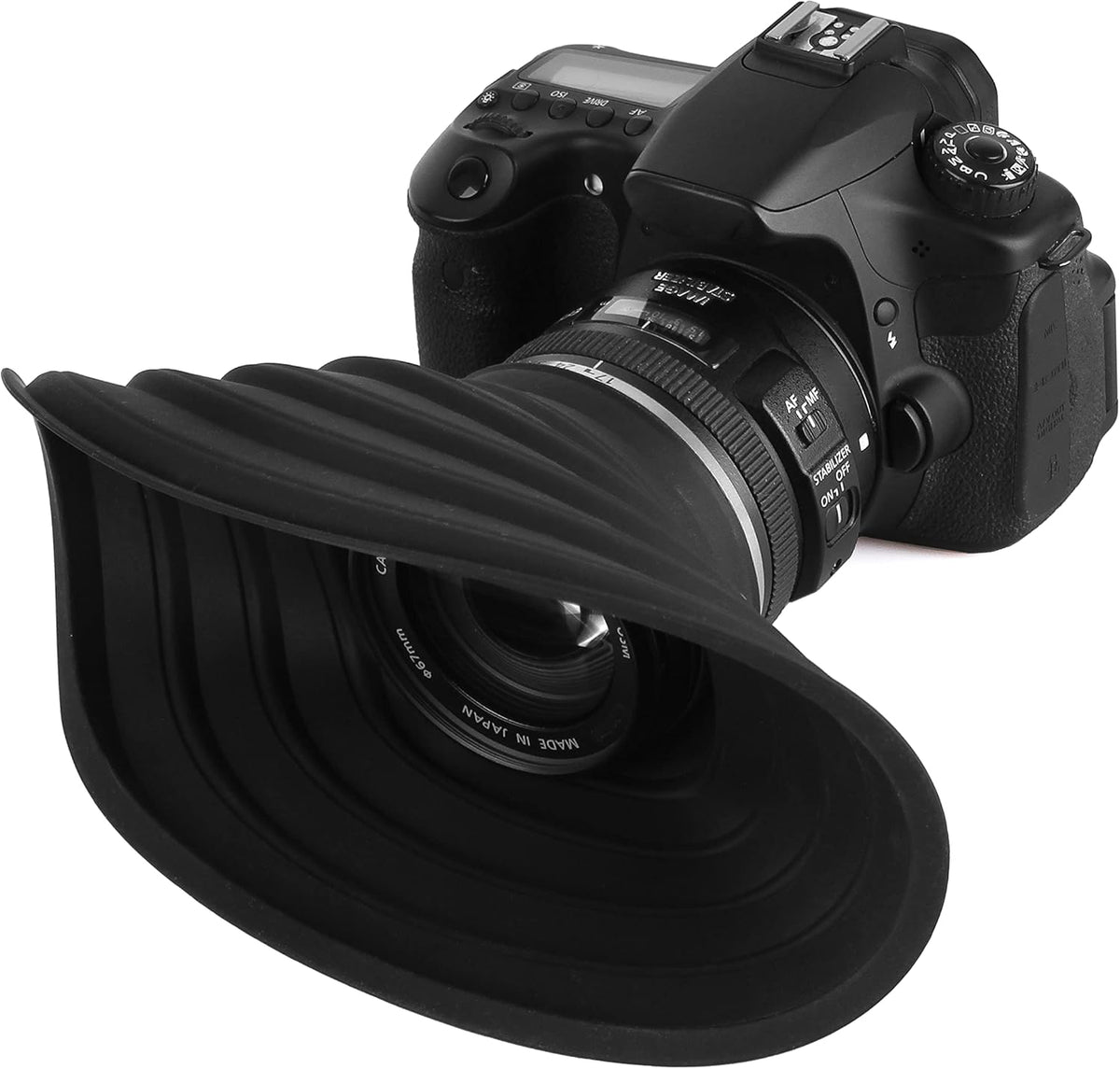 70-90mm Camera Lens Hood Collapsible Reversible Filter Thread Rubber Digital Hood DSLR Cap Shade (For Lens)
