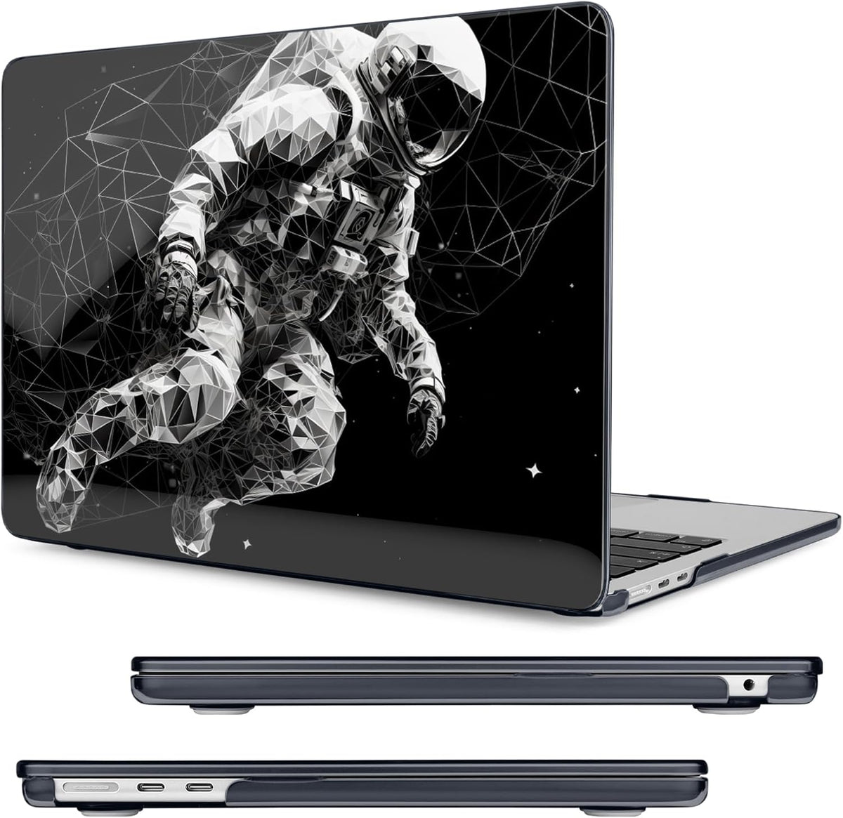 Compatible with MacBook Air 15 inch Case, M4 A3241/M3 A3114/M2 A2941 (Released 2025 to 2023), Hard Shell, Keyboard Cover, Screen Protector, Webcam Cover & Type-C Adapter, Astronaut