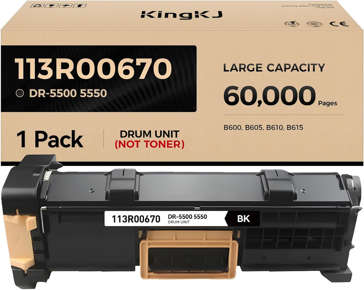 Phaser 5500 5550 Drum Cartridge High Capacity Black 1-Pack Replacement for Xerox 113R00670 Drum Unit Compatible with Xerox Phaser 5550 5500B 5500N 5500DN 5500DT 5500DX Laser Printer Image-Drum Copier