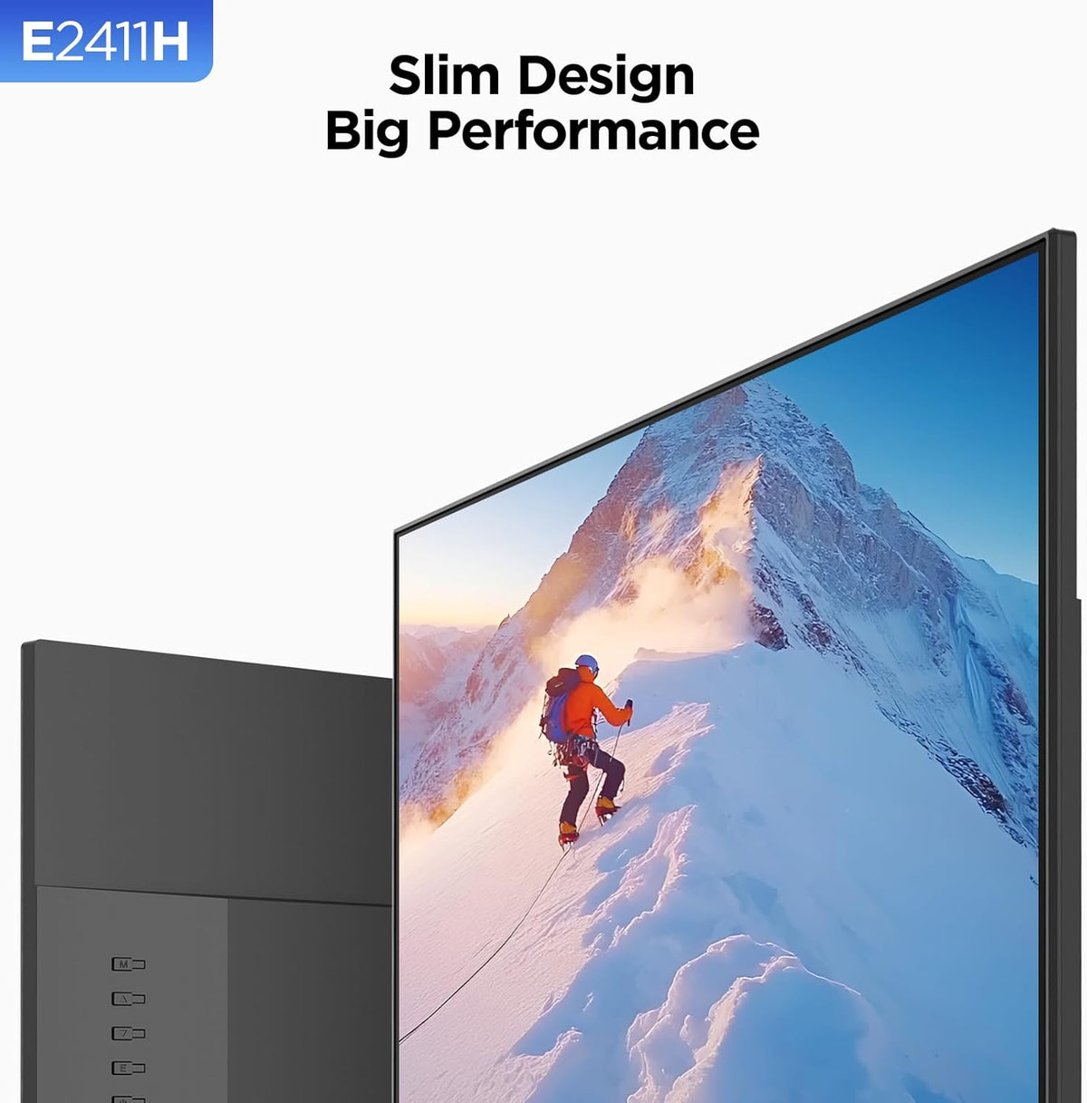 KOORUI 24 inch Monitor 120Hz, Full HD 1920 * 1080p IPS Ultra-Thin Computer Monitor, 99% SRGB Color Gamut, VESA 100 * 100mm Mountable,Tilt Adjustable,HDMI & VGA Ports,Black, E2411H