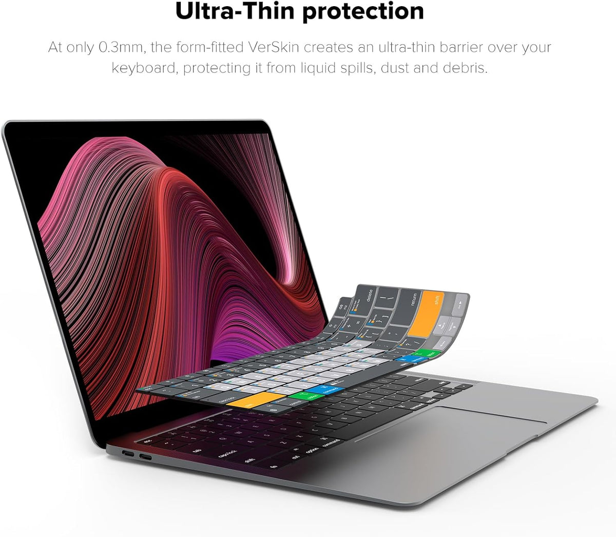 JCPal MacOS Shortcut Guide Keyboard Cover for 2020 MacBook Air 13" (US-Layout)