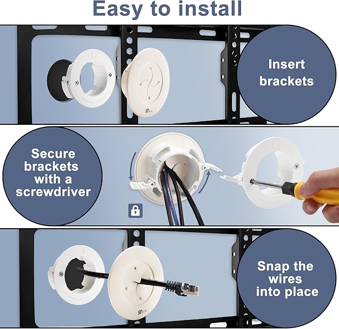 3in TV Cable Hider Wall Kit, YCLYC Large TV Cord Hider for Wall Mounted TV
