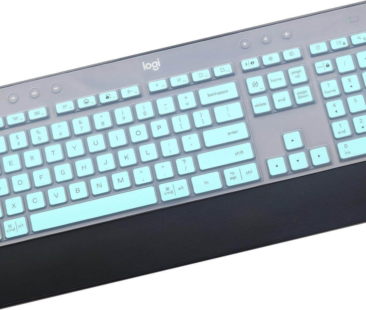Keyboard Cover Skin for Logitech MK545 MK540 Wireless Keyboard, Logitech MK545 Keyboard Protector, Logitech MK540 Ultra Thin Desktop PC Silicone Clear Keyboard Skin Protector-Hotblue