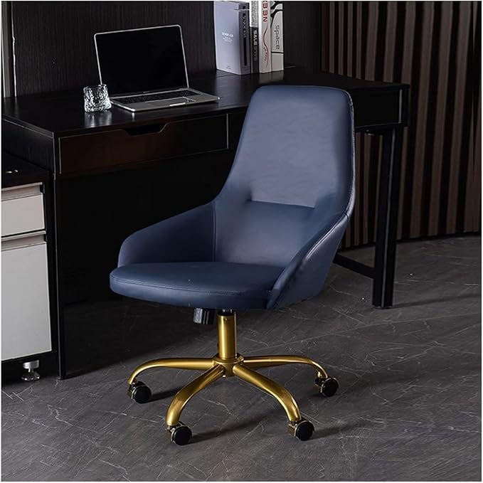 Adjustable Office Computer Chair with Armrest Leather Office Chairs Meeting Room Computer Chair Backrest Gaming(Light Orange-Silver)