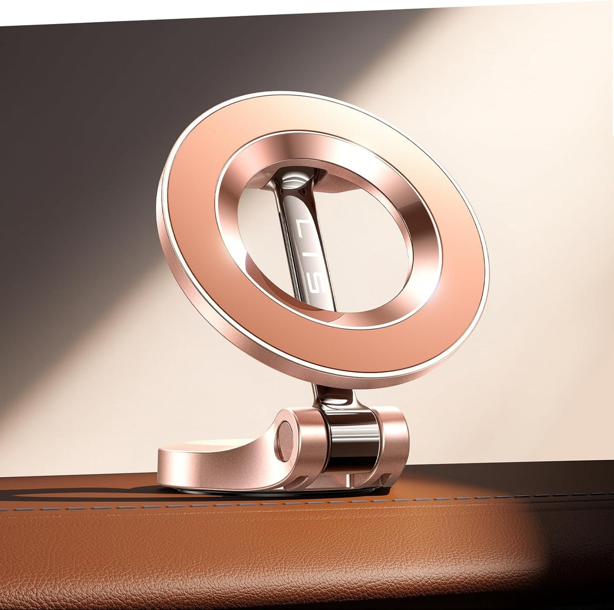 LISEN for Magsafe Car Mount, Ultra Magnetic Dashboard Phone Holder, Car Accessories for iPhone 16 Pro Max,Gifts for Men Women Him Her, Fit for iPhone16 Pro/Pro Max 15 14 13 12, Rose Gold