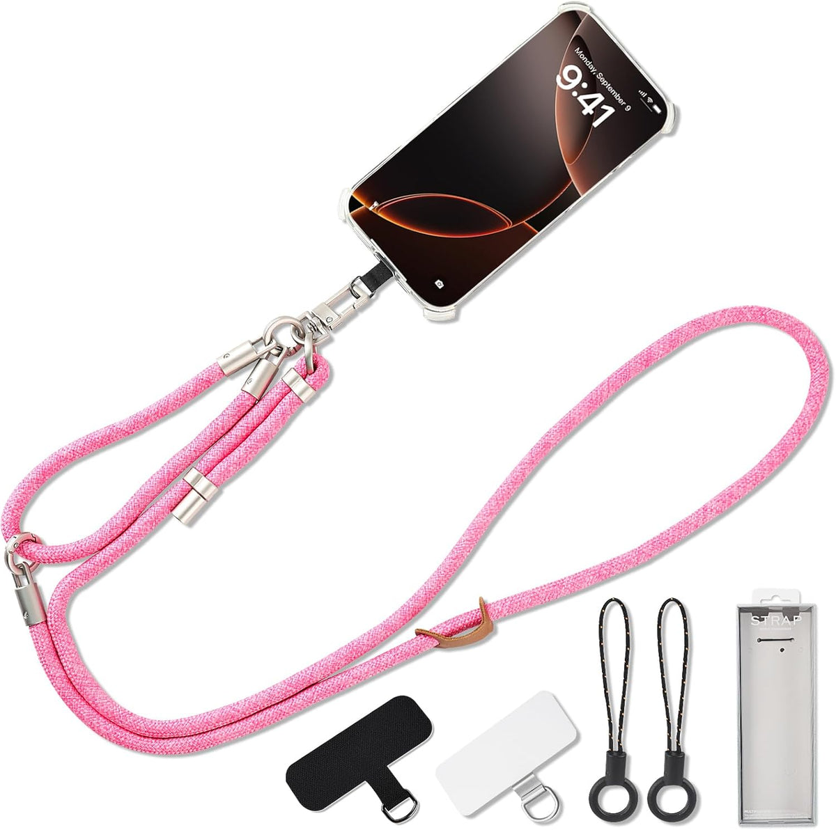 3-in-1 Adjustable Phone Lanyard Crossbody Cell Phone Neck Strap Universal Mobile Wrist Lanyard