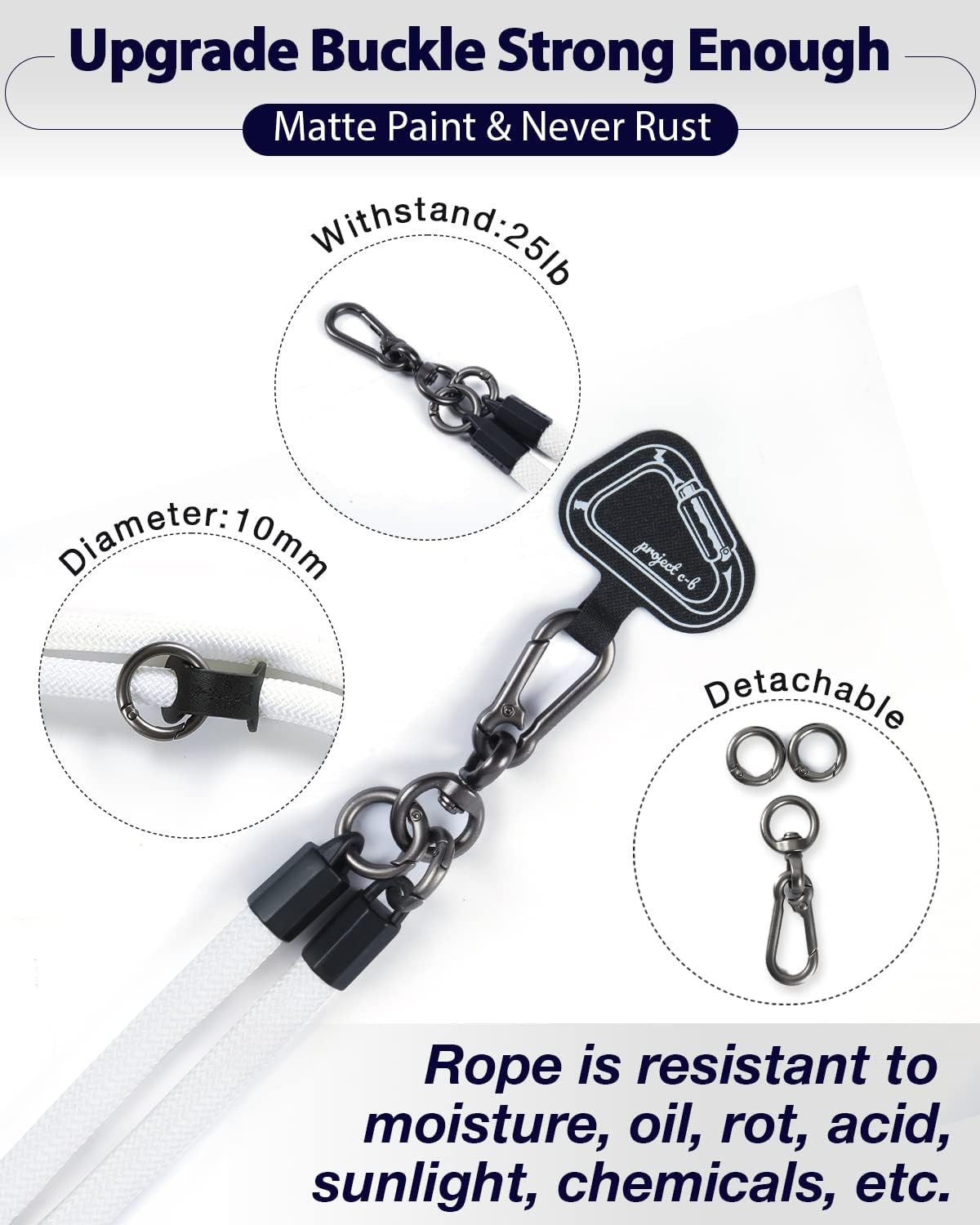 project-cb Cell Phone Lanyard ×1, Tether Tab ×2, Universal Adjustable Phone Strap, Crossbody, Neck Phone Lanyard, Rope Strap