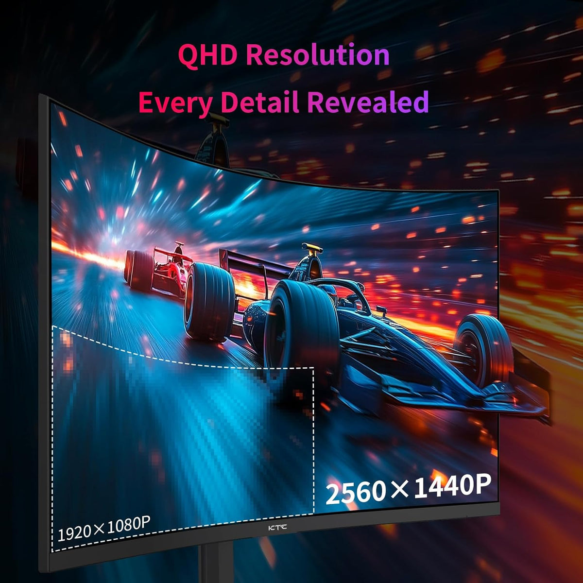 KTC 32Inch 240Hz Curved Gaming Monitor, 1000R VA, QHD(2560x1440p), 4000:1 Contrast, Support FreeSync GSync, HDMI2.0(144hz)/DP1.4(240hz)/Earphone, Tilt, Xbox PS5 Switch, 2K Computer Monitor for Gamer