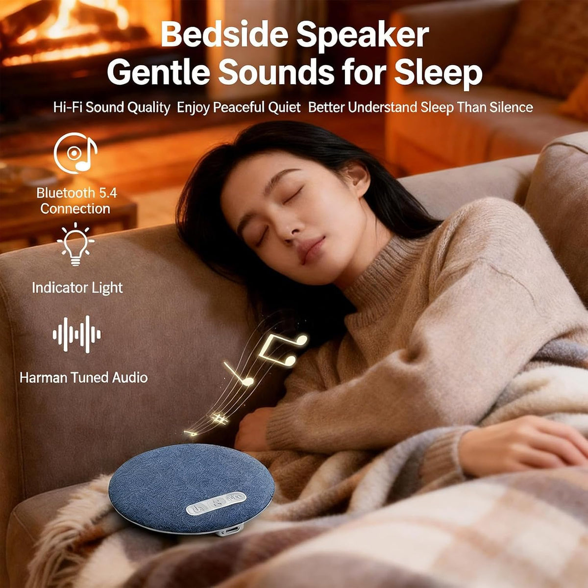 Generic Pillow Speaker with White Noise Built-in Speaker Comfortable to Sleep On Plays Music and Audio Wireless