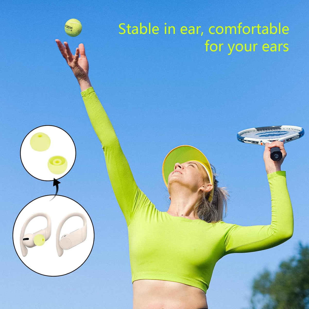 Replacement Earbud Tips Silicone Eartips Compatible with Powerbeats Pro Beats Wireless Earphone Headphone Earbud Rubber Tips 4 Pairs