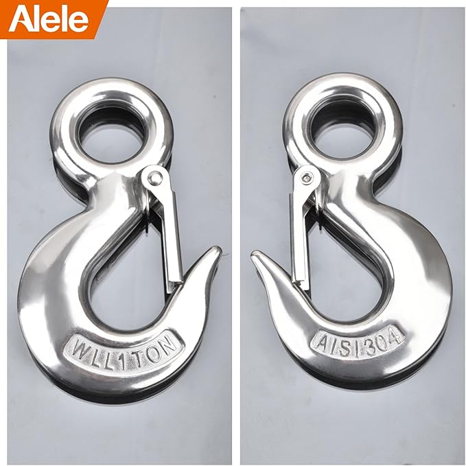 Alele Grab Hooks,1T Crane Scale,Slip Hooks,Stainless Steel Lifting Hook Rigging Accessory (Grab Hooks 1000kg)