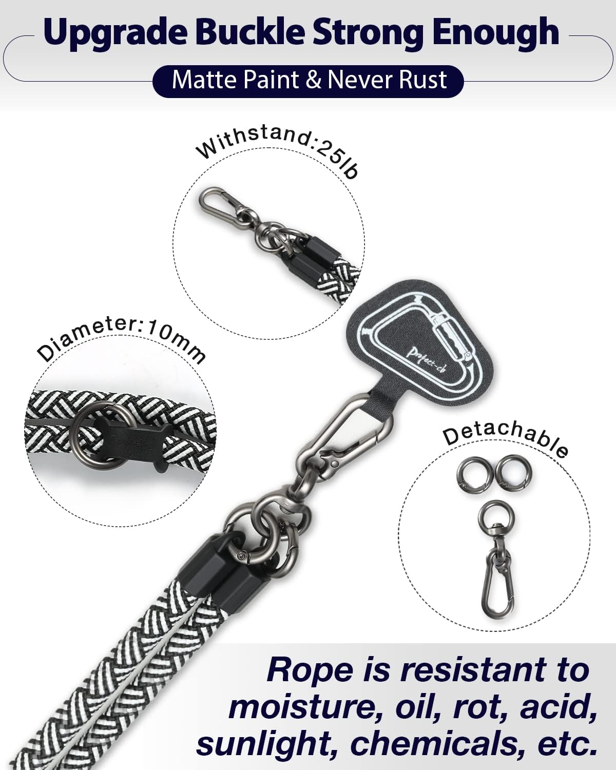 project-cb Cell Phone Lanyard ×1, Tether Tab ×2, Universal Adjustable Phone Strap, Crossbody, Neck Phone Lanyard, Rope Strap