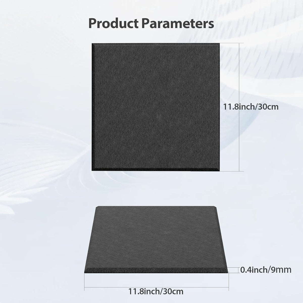 12 Pack Acoustic Panels Self Adhesive Sound Proof Foam, High Density Sound Acoustic Panel, 12X12X0.4 Inch Square Panels in Home, Office, Reccording Room, Studio,and more(Black)