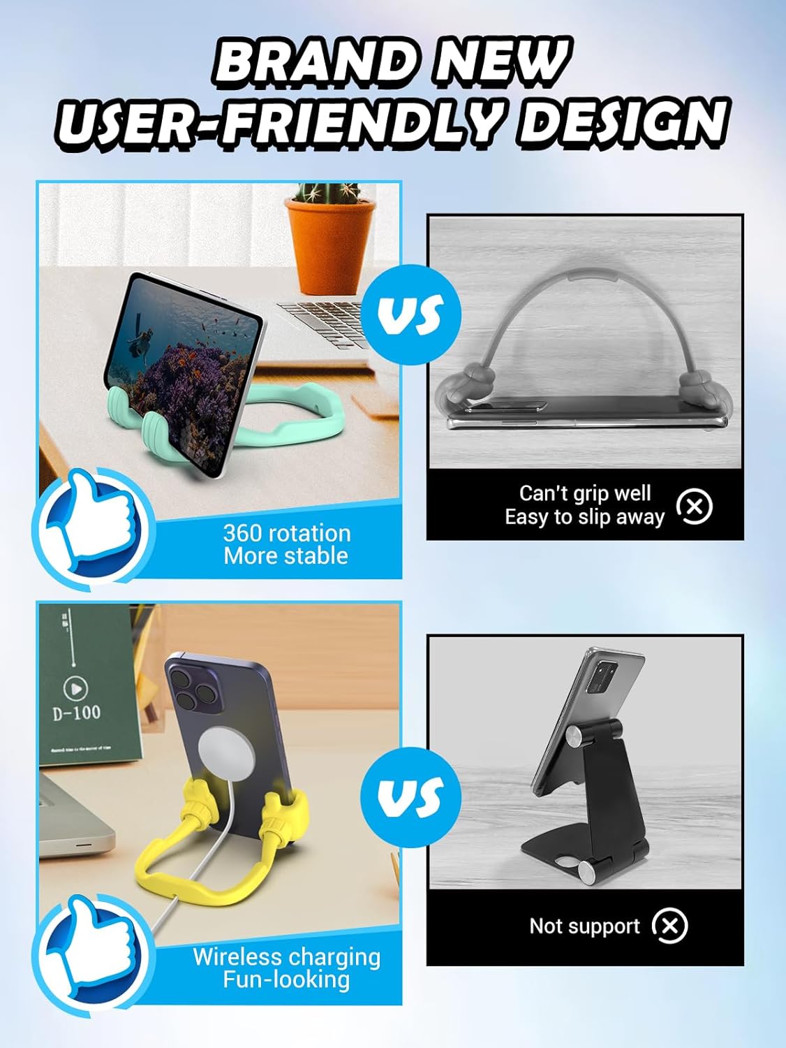 Christmas Stocking Stuffers for Men Women: Teens Girls Boys Gifts for Kids Thumbs Up Lazy Cell Phone Stand Holder for Desk Funny Gift for Dad Mom Wife Husband Adults Teenage Cool Gadget Trendy Stuff