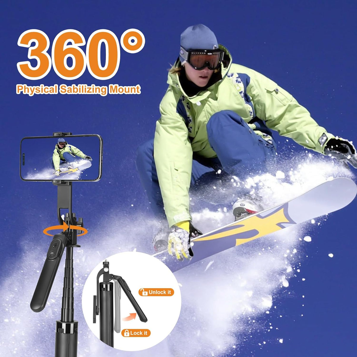 70inch Selfie Stick Phone Tripod with Rechargeable Remote,Portable Extendable 3 in 1 Cell Phone Tripod Stand for Video Recording,Travel Selfie Stick for iPhone and Android