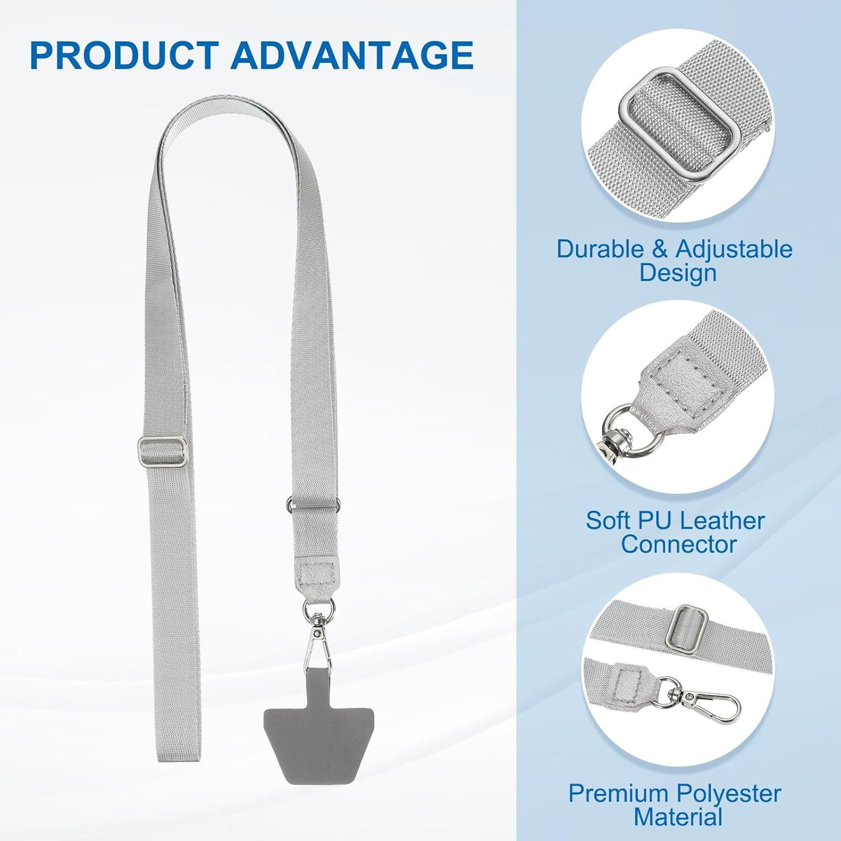 PATIKIL Smart Phone Lanyard with Wrist Strap and Patches for Most Smartphones ID Badges Keychain