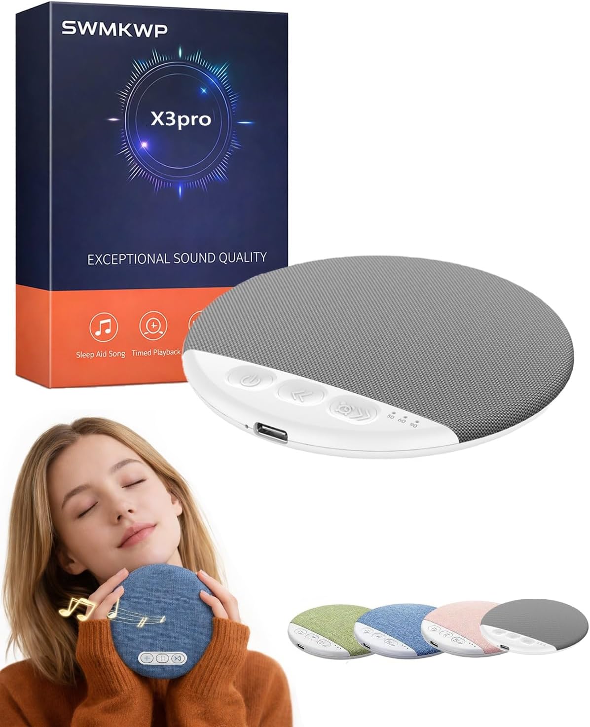 Generic Ultra Thin Bluetooth Pillow Speaker for Sleeping Under Bluetooths Flat Wireless Sleep Audio Mini Portable Soft