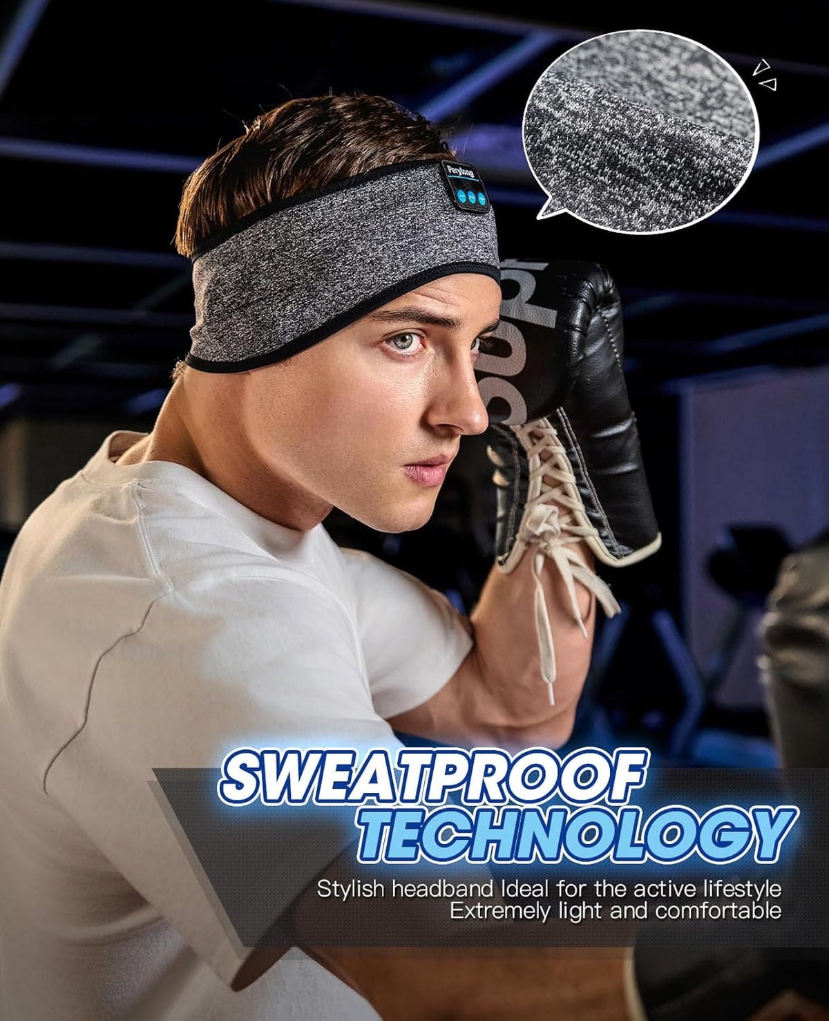 Perytong Bluetooth Sleep Headphones Headband with HD Speakers - Noise Cancelling, for Side Sleepers, Workout, Jogging, Yoga