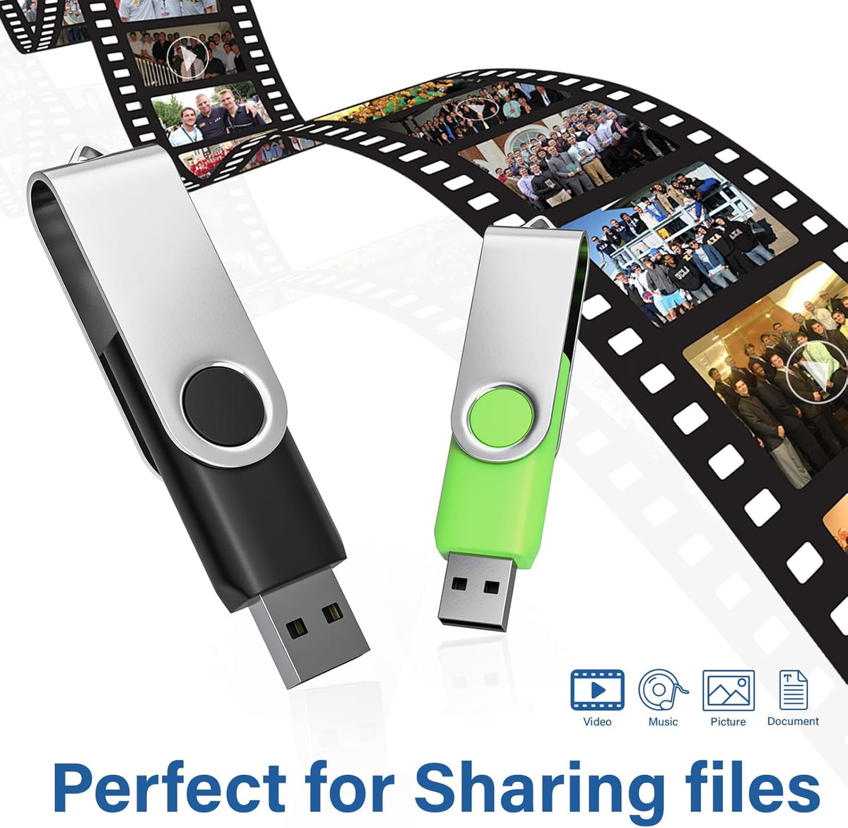 USB Flash Drives 4GB 20 Pack, Wooolken USB 2.0 Thumb Drives with Keychains Memory Stick USB Drive Pendrive for PC Laptop Computer (Black)