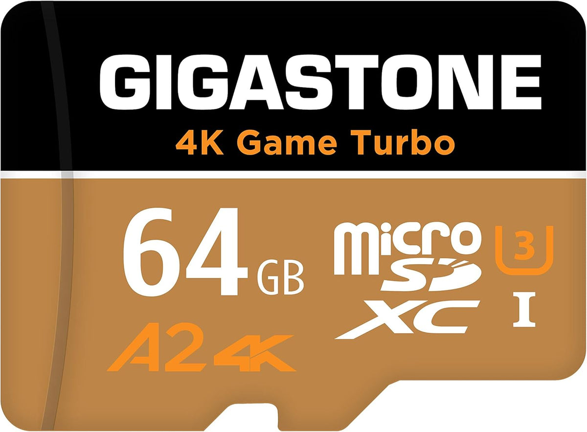 Gigastone 1 64GB 4K 95/35MB/s U3 A2 V30 C105-Years for Switch Only Micro SD Card, Game Turbo, MicroSDXC Memory Card