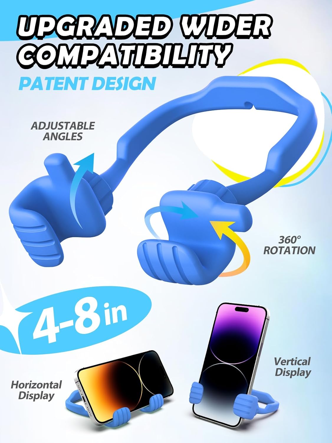 Dad Gifts for Fathers Day from Daughter Son Cell Phone Stand: Upgrade Adjustable Thumbs Up Lazy Phone Holder for Desk Fun Birthday Gifts for Grandma Teens Girls Boys Adults Husband from Wife