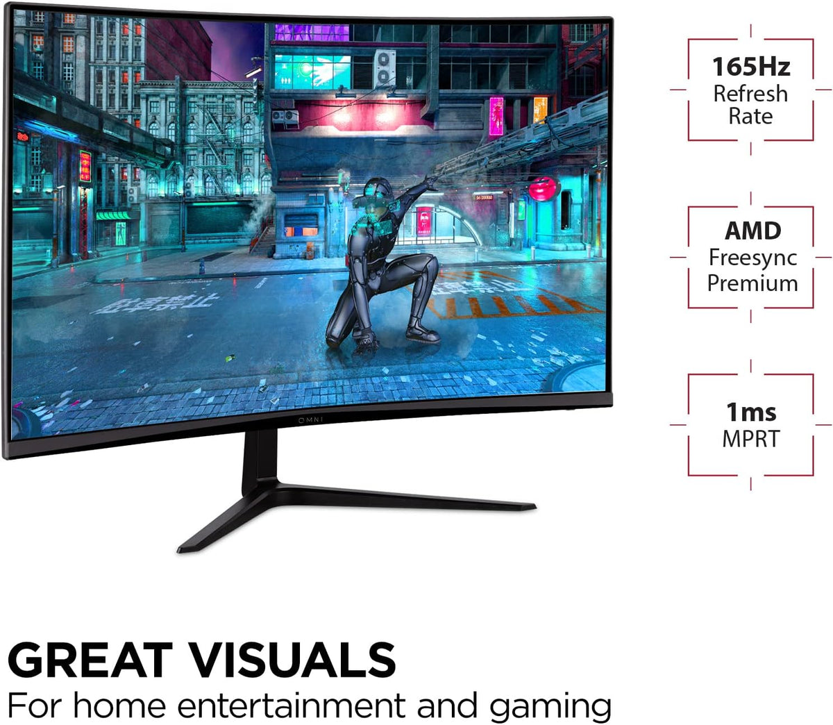 ViewSonic VX3218C-2K 32 Inch Curved 1440p 1ms 165Hz Gaming Monitor with AMD FreeSync Premium, Eye Care, HDMI and Display Port