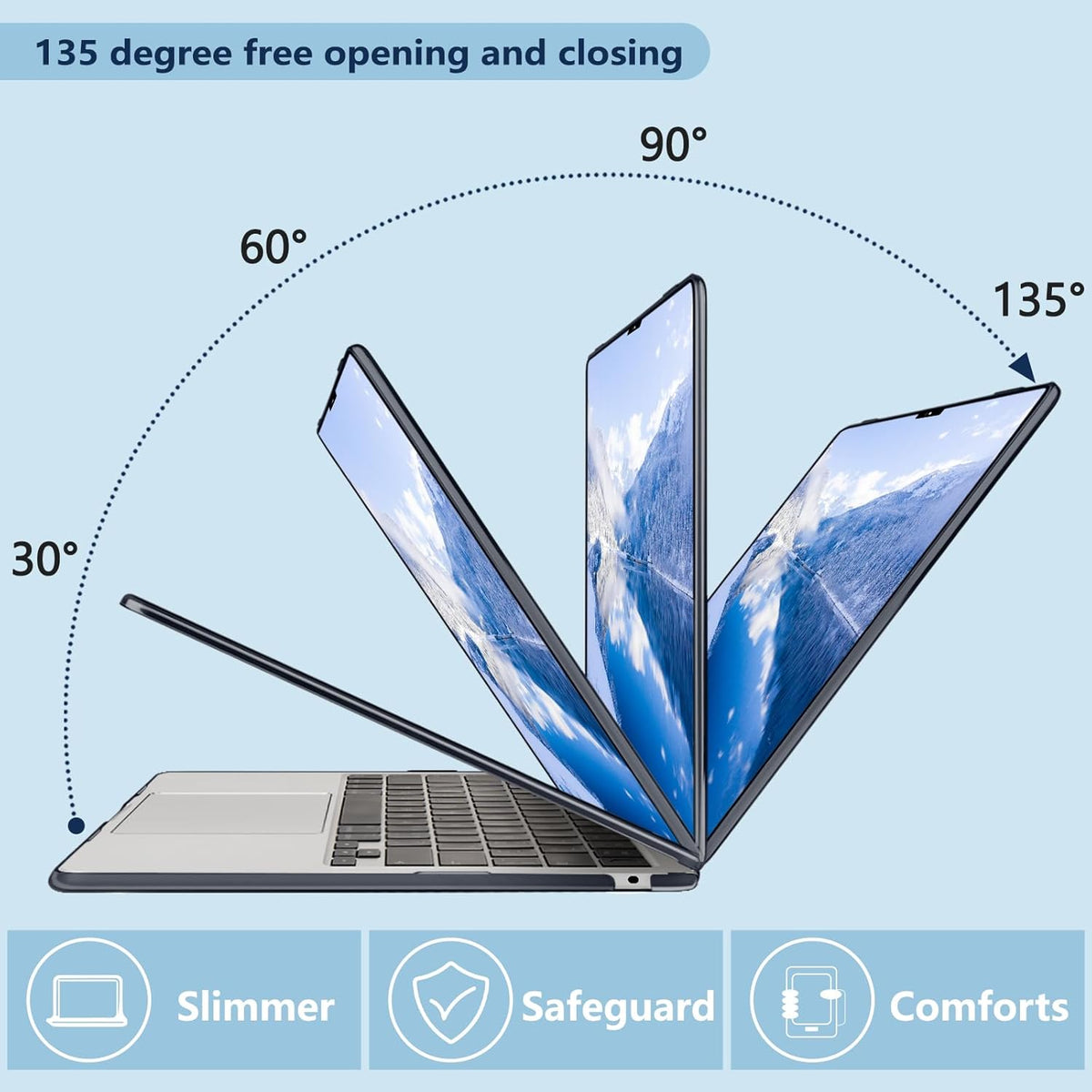 Compatible with MacBook Air 15 inch Case, M4 A3241/M3 A3114/M2 A2941 (Released 2025 to 2023), Hard Shell, Keyboard Cover, Screen Protector, Webcam Cover & Type-C Adapter, Black Gold