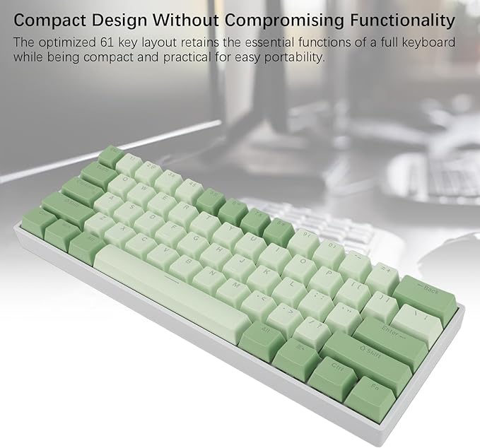 Yoidesu Mechanical Keyboard USB C Wired Gaming Keyboard RGB Backlit 61 Keys Red Switch Computer Keyboard for 2000 ME 7 8 10 for HarmonyOS