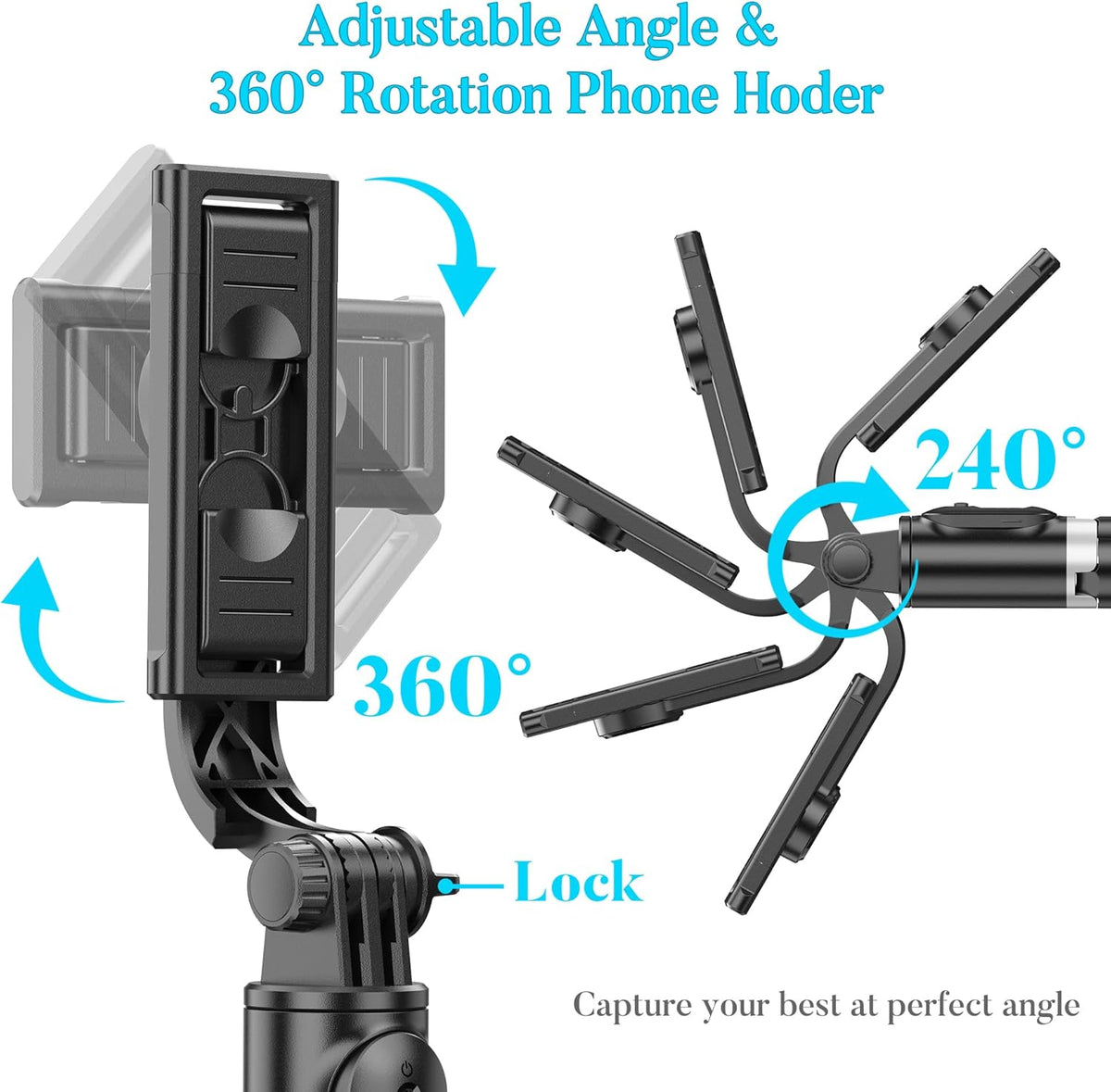 Portable 41 Inch Selfie Stick Phone Tripod with Wireless Remote Extendable Tripod Stand 360 Rotation Compatible with iPhone 14 13 12 11 pro Xs Max Xr X 8 7 6 Plus, Android Samsung Smartphone
