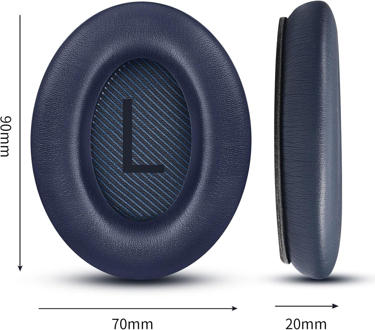 Headphones Replacement Ear Pads, Protein Leather earpad Cushions for Bose Quiet Comfort QC35 Headphones, Replacement Earpads, Softer Memory Foam - Navy Blue